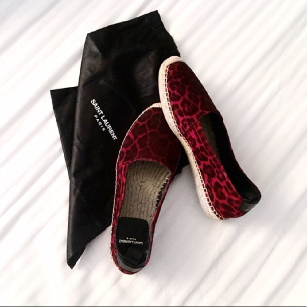 Saint Laurent Suede Leopard Espadrilles